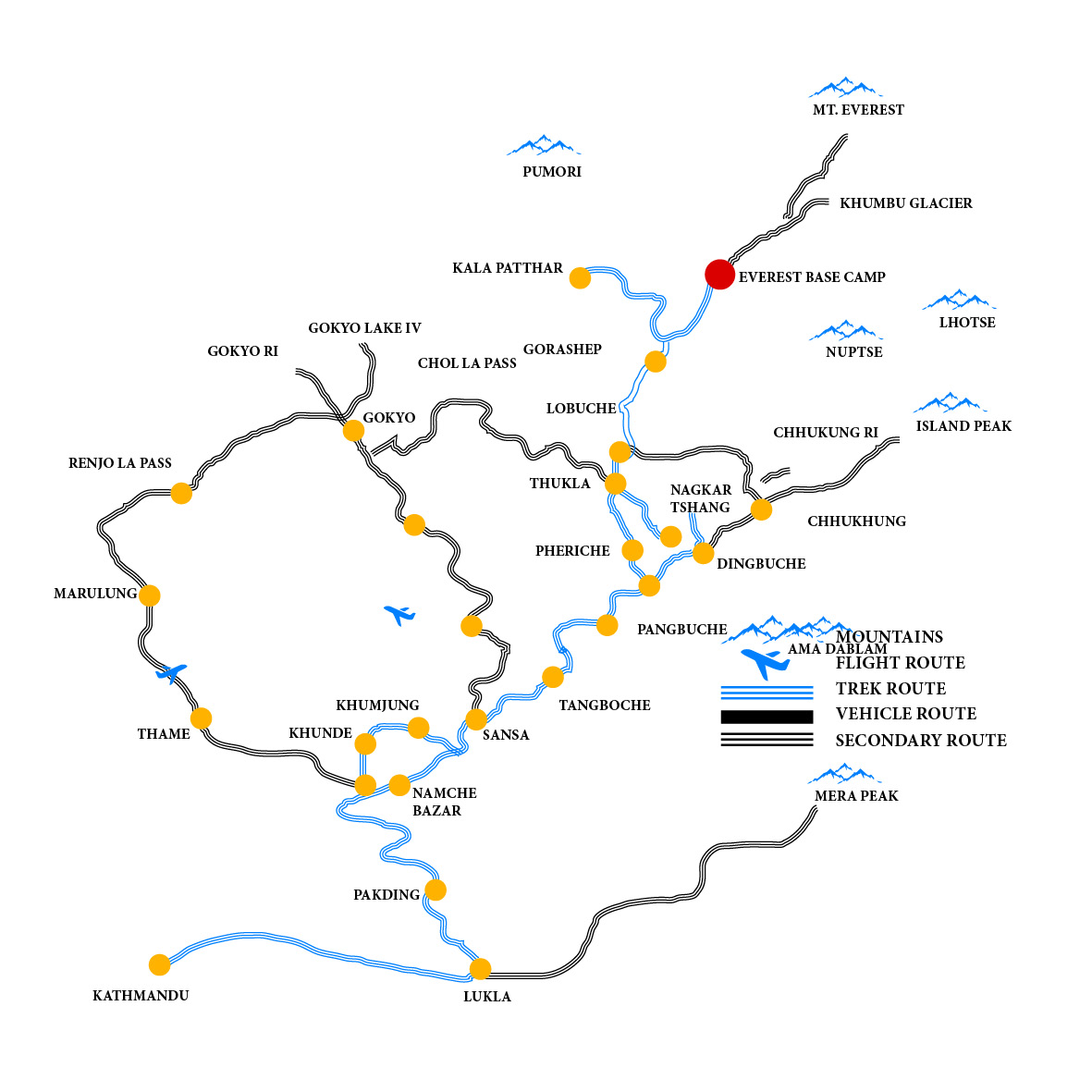 Map of Ama Lapcha Pass Trek